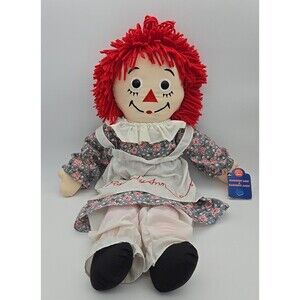 Applause Raggedy Ann 24" Cloth Plush Doll Embroider Face Button Eyes Hasbro Tag